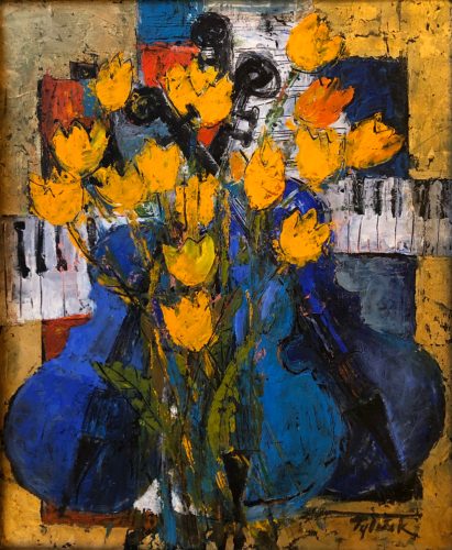 TYLECEK - Musique bleu-tulipes jaunes